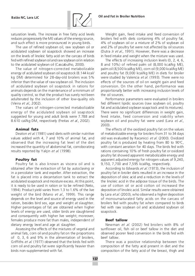 Oil and fat in broiler nutrition
