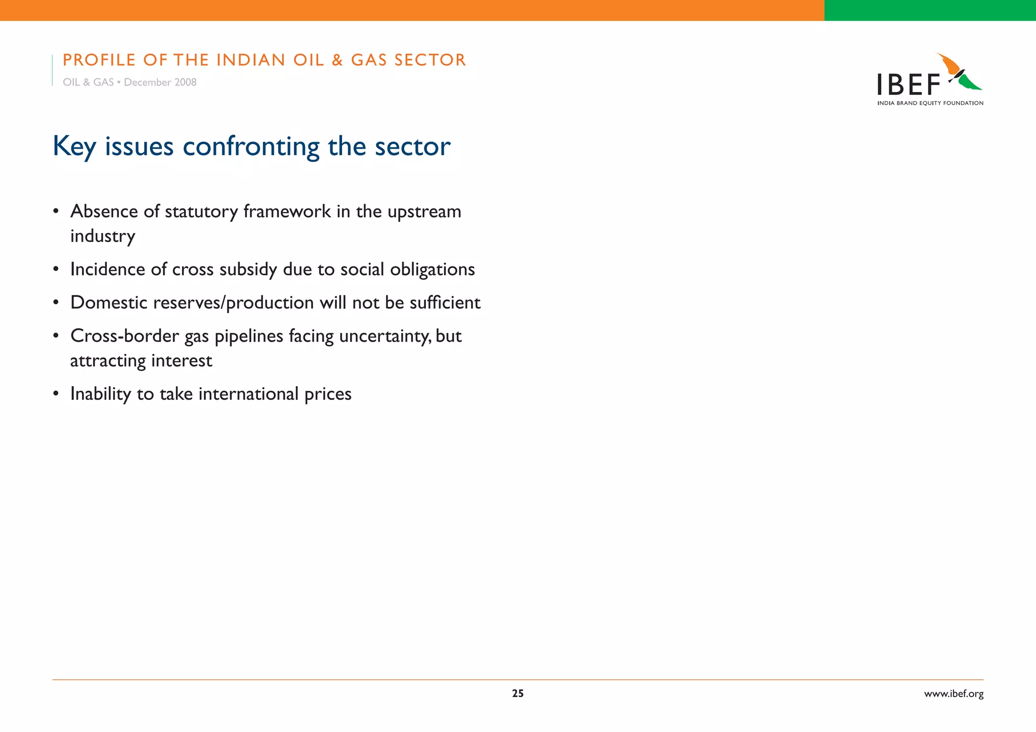 Indian Oil & Gas Industry Presentation 010709