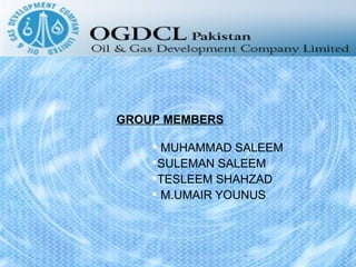 MUHAMMAD SALEEM SULEMAN SALEEM TESLEEM SHAHZAD M.UMAIR YOUNUS GROUP MEMBERS 