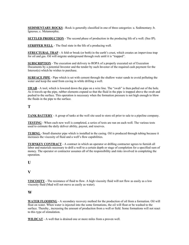Oil and gas terms and definitions PDF