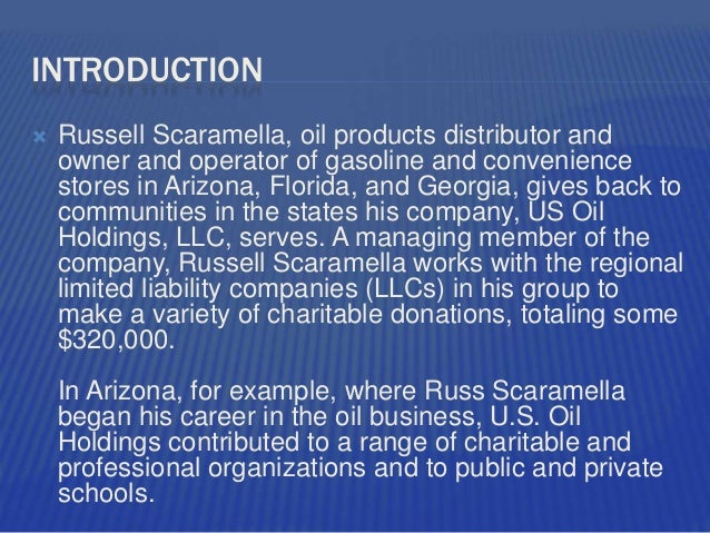 oil executives company gives back to communities russ scaramella