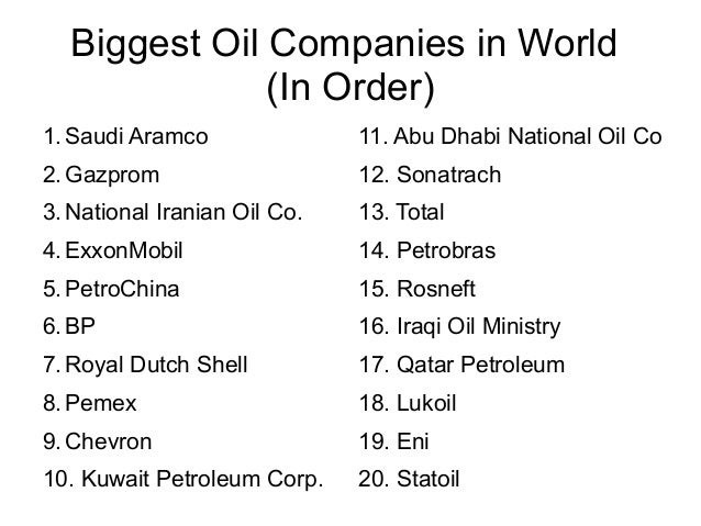 Oil Gas Companies Classification