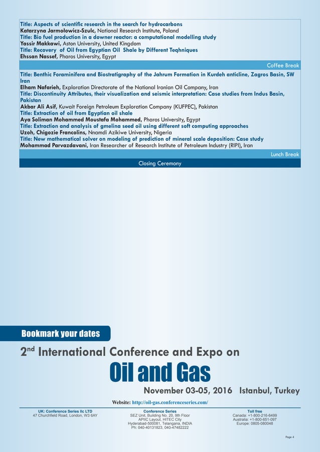 Oil and Gas Conferences PDF