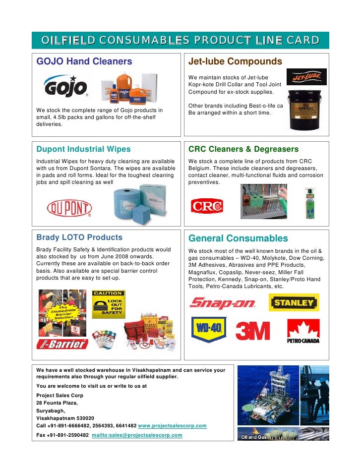 oil gas product line card card on line