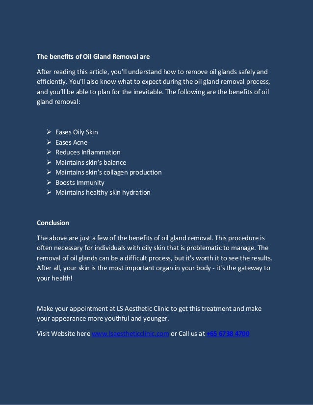 Oil Gland Removal in Singapore