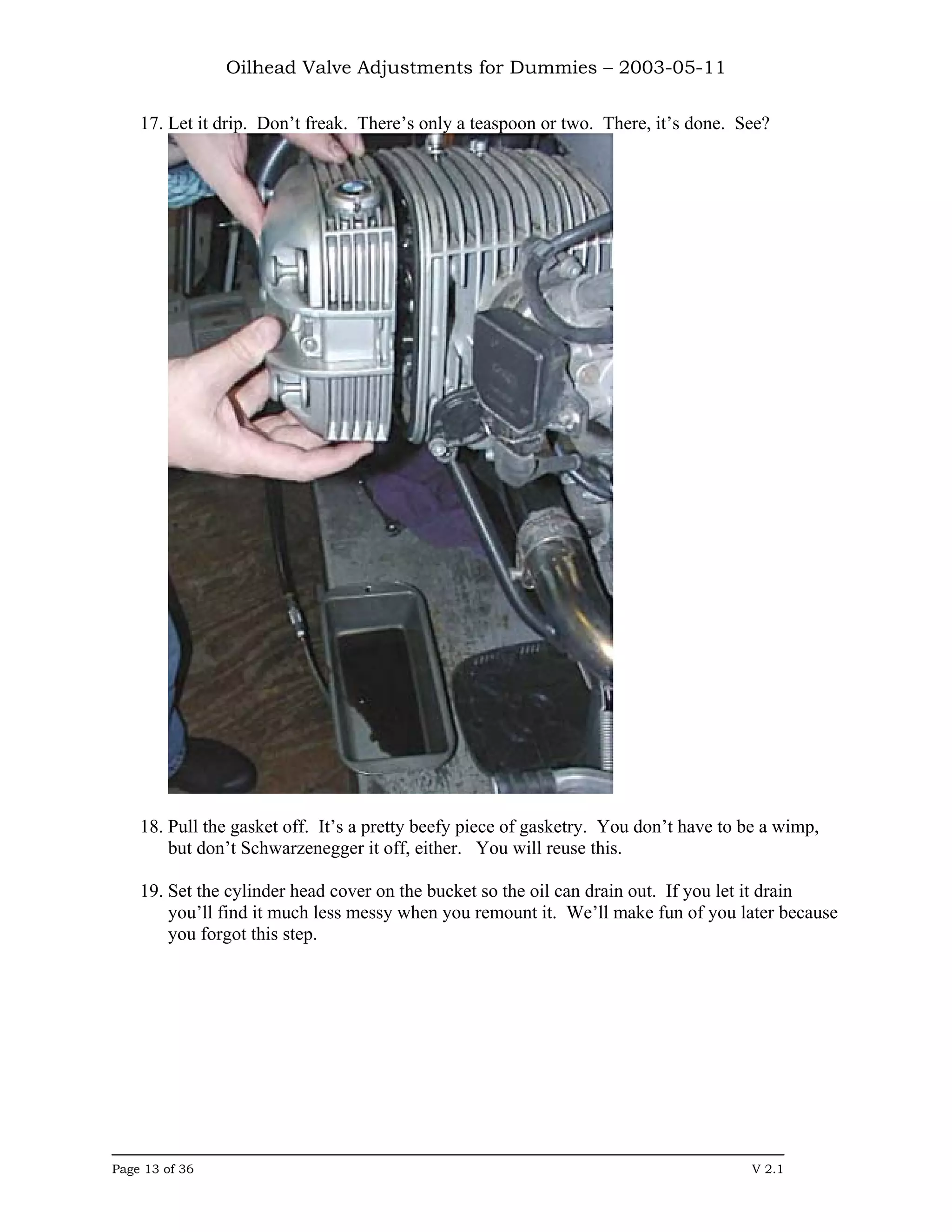 Oilhead Valve Adjustments