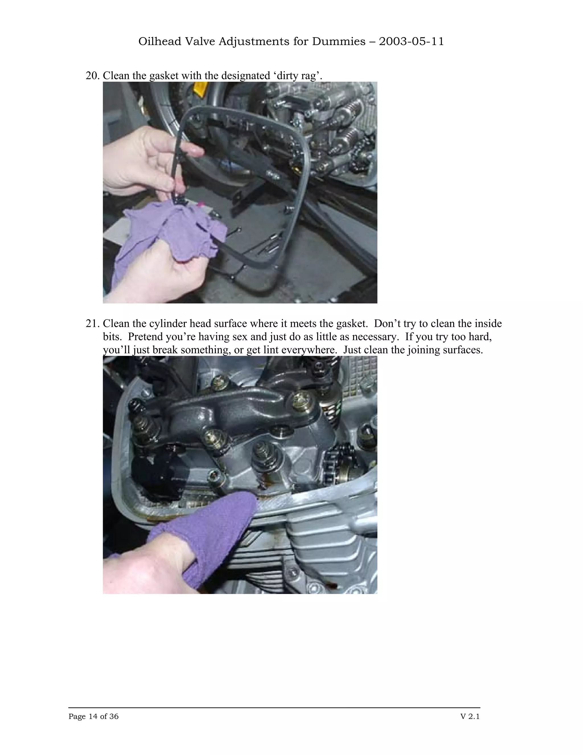 Oilhead Valve Adjustments