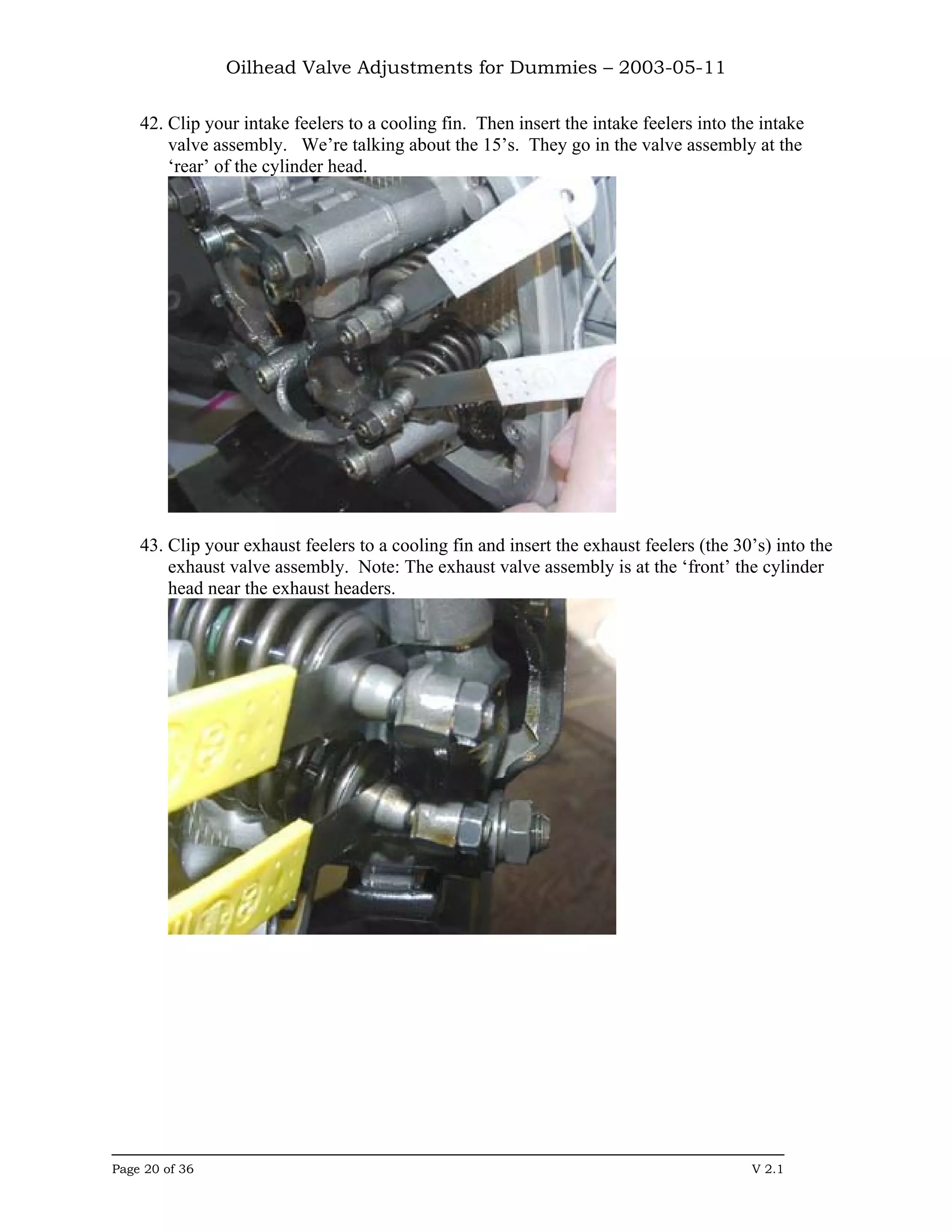 Oilhead Valve Adjustments