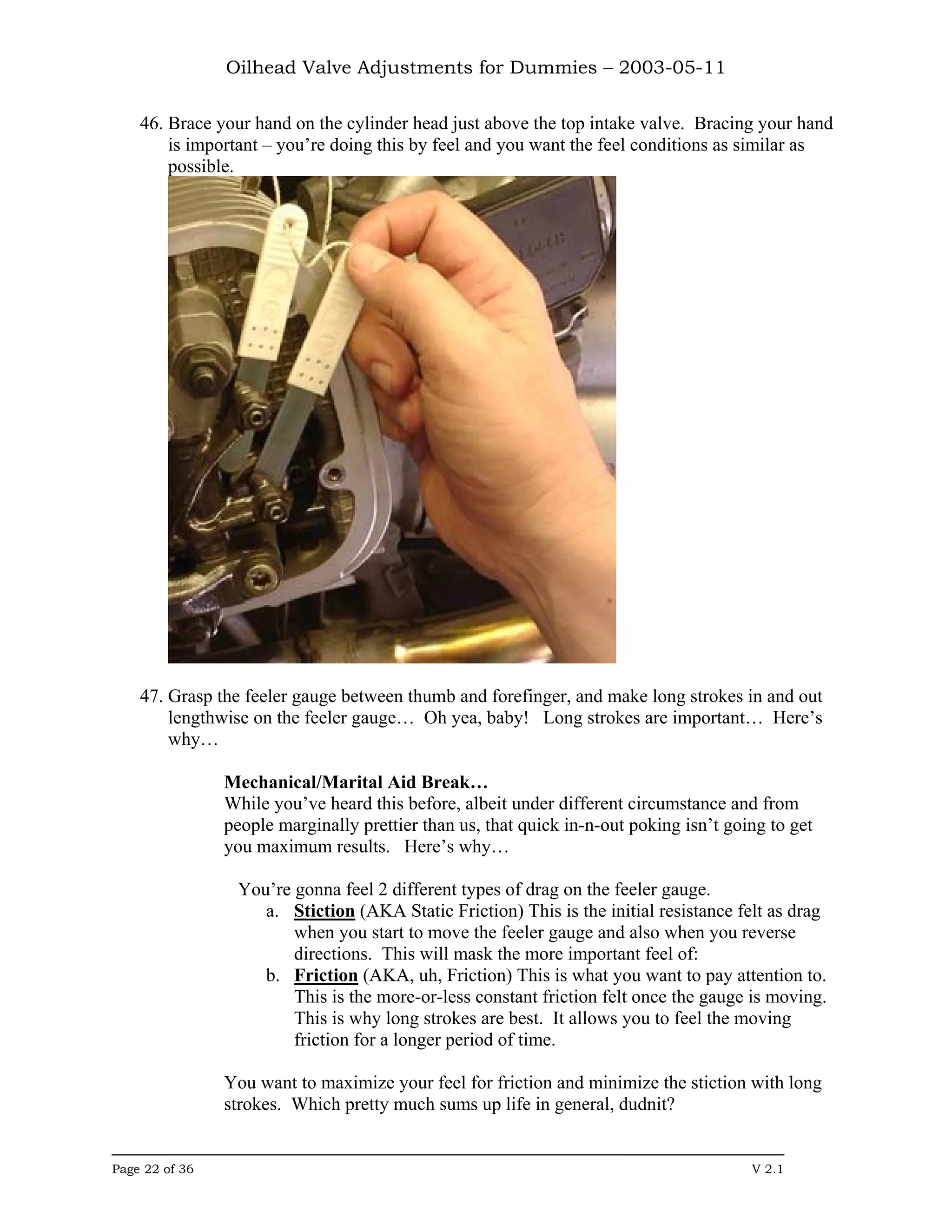 Oilhead Valve Adjustments
