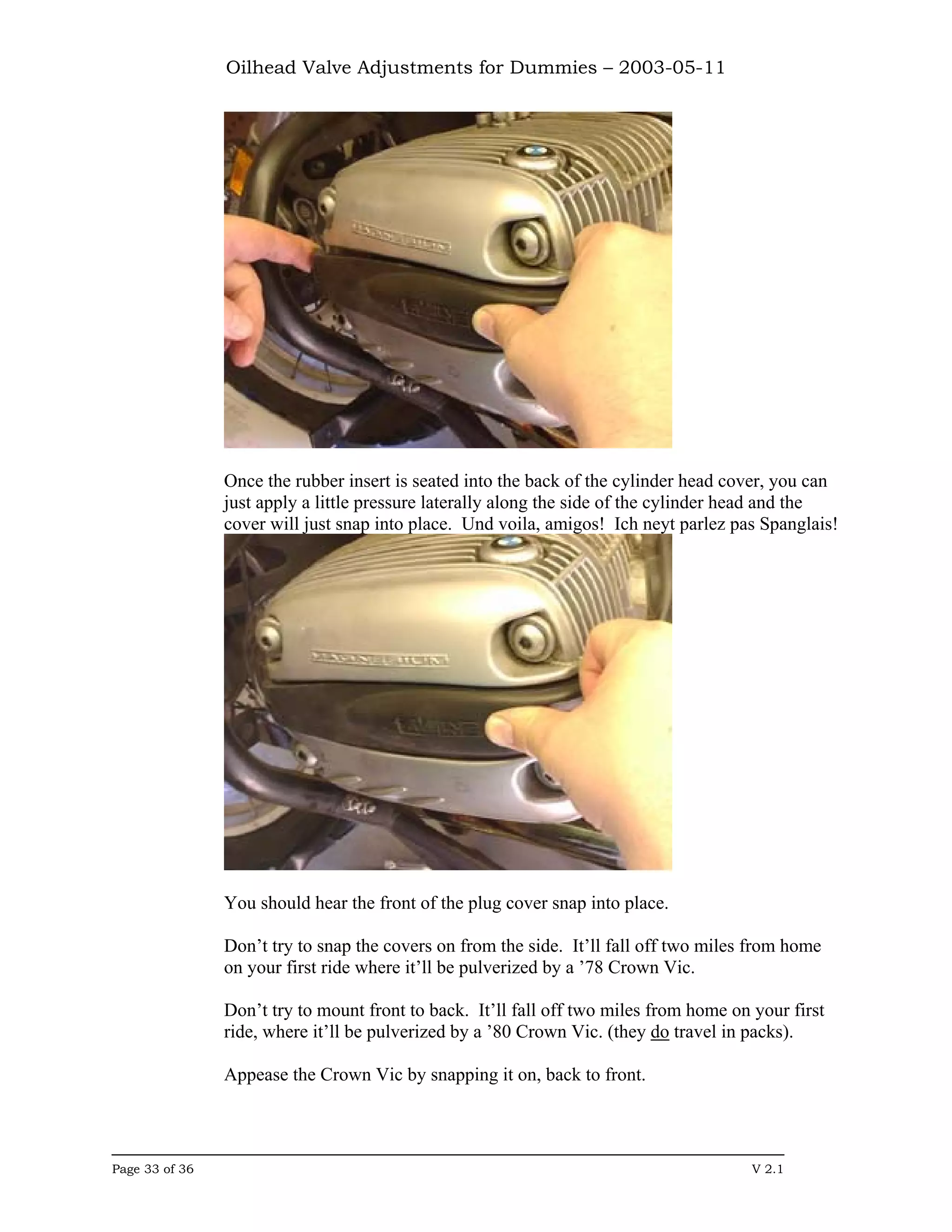 Oilhead Valve Adjustments