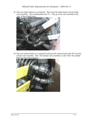 Oilhead Valve Adjustments