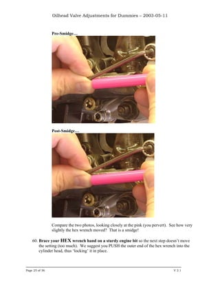 Oilhead Valve Adjustments