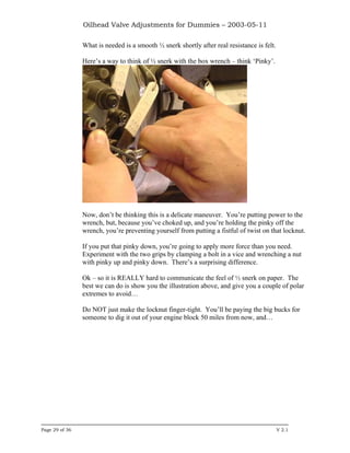 Oilhead Valve Adjustments