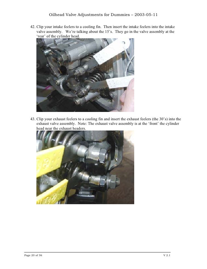 Oilhead Valve Adjustments