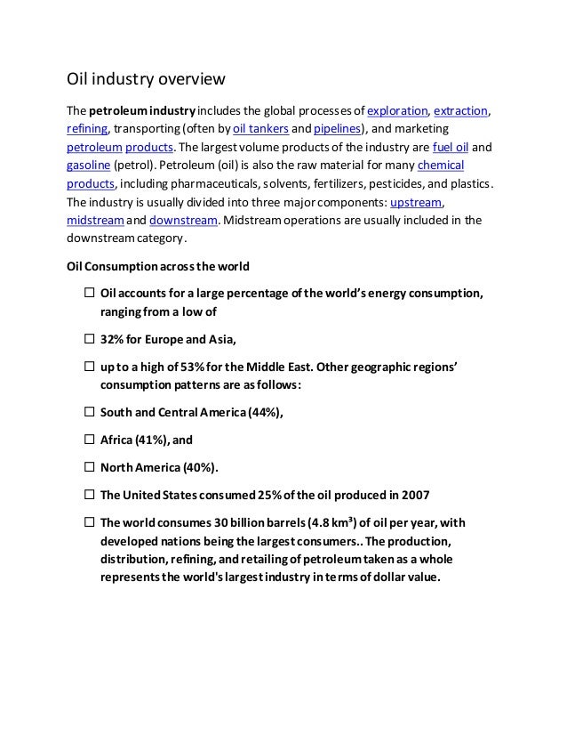 Oil industry overview