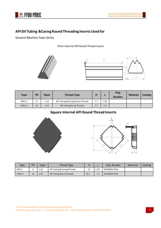 Oil pipe threading inserts catalog2017 | PDF