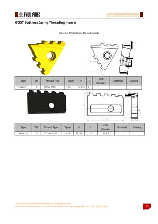 Oilers Thread Components Oil pipe threading inserts catalog2017 | PDF