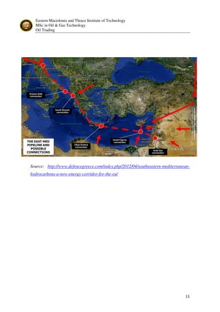 Eastern Macedonia and Thrace Institute of Technology
MSc in Oil & Gas Technology
Oil Trading
11
Source: http://www.defencegreece.com/index.php/2012/04/southeastern-mediterranean-
hydrocarbons-a-new-energy-corridor-for-the-eu/
 