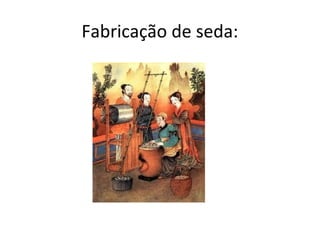 Fabricação de seda:
 