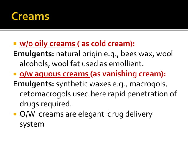 Ointment, creams and lotions | PPTX | Skin Care | Beauty