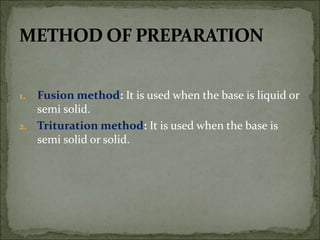 Fusion Method Compounding OINTMENTS, CREAMS, PASTE AND GELS.ppt