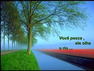 Você pesca  ,  ele olha o rio ... 