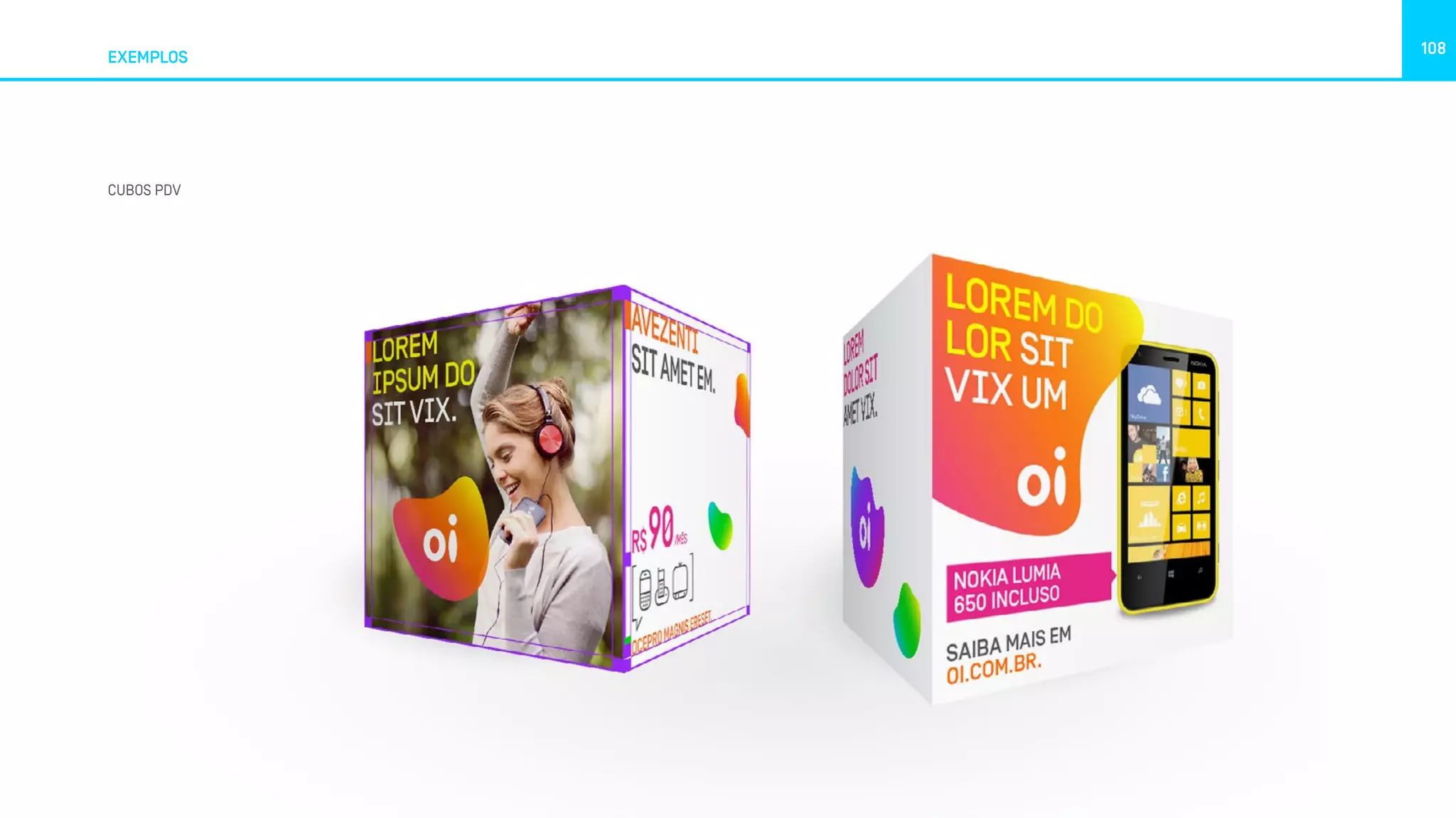 108
CUBOS PDV
EXEMPLOS
 