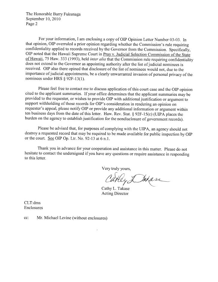 OIP letter to governor