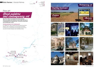 La Seine
L’Oise
L’Oise
L’Oise
L’Aisne
La Somme
La Marne
La Somme
PARIS
Senlis
Oise Valley
Chantilly
Pierrefonds
Compiègne
Saint-Ouen-l’Aumône
Maubuisson Abbey 6
Paris
Musée d’Orsay
Centre Beaubourg
Le Louvre
L’Isle-Adam
Pavillon chinois 3
Musée Louis Senlecq 9
Pontoise
5 Musée Pissarro
7 , 8 Musée Tavet Delacourt
Auvers-sur-Oise
1 Painters pathway
2 «Vision impressionniste»,
château d’Auvers-sur-Oise
4 Atelier Daubigny
1 2
5
8
4
7
3
6
9
Museums
musées
Contemporary art
art contemporain
Painters
peintres
Inspiring landscapes
paysages inspirants
Amsterdam
Van Gogh Museum
Bruxelles
Magritte Museum
Gand
Design Museum
Lille
Palais Beaux-Arts
The painters pathway - Auvers-sur-Oise
14 / Oise River cruises Oise River cruises / 15
Main themes / Grands thèmes
Great painters
and contemporary art
The Oise Valley has inspired the finest painters.
With your easel and brushes in hand, take the time to
contemplate the Impressionists’ favourite landscapes
and emblematic works.
Grands peintres et art contemporain
La vallée de l’Oise a inspiré les plus grands peintres.
Prenez votre chevalet et vos pinceaux et prenez
le temps de contempler les paysages favoris et les
oeuvres emblématiques des impressionnistes.
Fine art
 