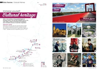 La Seine
L’Oise
L’Oise
L’Oise
L’Aisne
La Somme
La Marne
La Somme
Auvers-
sur-Oise
PARIS
Lille
Noyon
1 Cathedral
Saint-Leu-d’Esserent
Abbey
Creil
Kiosque de l’Amour
Senlis
Cathedral
Saint-Louis 9
Ponpoint
Moncel Royal Abbey
Chantilly
James Bond 4
Cormeilles-en-Parisis
Inglorious Basterds 5
Paris
Amélie Poulain - Montmartre
Da Vinci Code - Louvre
The Tourist - place des Victoires
Inception - pont de Bir Hakeim
Minuit à Paris - berges de la Seine
Pierrefonds
Merlin 6
Compiègne
Jeanne d’Arc 7
Napoléon 1er
8
Asnières-sur-Oise
Royaumont Abbey
Cergy-Pontoise
3 Axe Majeur
Chiry-Ourscamp
2 Abbey
L’Isle-Adam
Pavillon chinois
Mériel
Musée Jean Gabin
Pontoise
9 Saint-Louis
1 2
5
8
4
7
3
6
9
Cinema
Cinéma
Architecture
Architecture
Historic figures
Personnages historiques
Architecture
Movies - Series
Historical figure
Waterloo
Mémorial 1815 Waterloo
8 Napoléon 1er
Axe Majeur - Cergy-Pontoise
Oise Valley
16 / Oise River cruises Oise River cruises / 17
Immerse yourself!
Cultural heritage
Walk in the footsteps of the greatest figures of
European history, who left their indelible mark on the
Oise Valley’s unique monuments and ambience.
Such wonderful sources of cinematic inspiration!
Patrimoine culturel
Marchez sur les pas des plus grands personnages
de l’histoire européenne qui ont marqué de leur
empreinte les monuments et l’esprit de la vallée de
l’Oise... Quelles sources d’inspiration pour le 7e
art !
Main themes / Grands thèmes
 