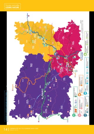Charly
Neuilly-
Saint-Front
Ailly-
sur-Noye
Villiers-
le-Bel
Vigny
Saint-Leu-la-Forêt
L'Isle-
Adam
Herblay
Écouen
Domont
Conty
Meulan
Songeons
Saint-Just-
en-Chaussée
Noailles
Méru
Marseille-
en-Beauvaisis
LeCoudray-
Saint-Germer
Chaumont-
en-Vexin
Gisors
Grandvilliers
Viarmes
Taverny
Marines
Magny-
en-Vexin
Goussainville
Franconville
Cormeilles-
en-Parisis
Beaumont-
sur-Oise
Beauchamp
Auvers-
sur-Oise
Andrésy
Aumale
Nivillers
Neuilly-
en-Thelle
Froissy
Formerie
Crèvecoeur-
le-Grand
Breteuil
Auneuil
Étrépagny
Écos
Gournay-
en-Bray
Jouy-
le-MoutierLimay
Luzarches
Poix-de-
Picardie
Mouy
Liancourt
Lizy-
sur-Ourcq
Villers-
Cotterêts
MontmorencyGonesseMitry-
Mory
Dammartin-
en-Goële
Pont-Sainte-
Maxence
Nogent-
sur-Oise
Nanteuil-
le-Haudouin
Montataire
Saint-Vaast-
les-Mello
Crépy-
en-Valois
Creil
Chantilly
Betz
Cergy
Chauny
NesleHam
Saint-
Simon
Roye
Ribécourt-
Dreslincourt
Ressons-
sur-Matz
Élincourt-
Ste-Marguerite
Lassigny
Moreuil
Maignelay-
Montigny
Estrées-
Saint-Denis
Attichy
GuiscardTergnier
Noyon
Vic-sur-
Aisne
Mantes-
la-JolieSarcelles
Senlis
Clermont
Montdidier
Compiègne
Beauvais
LaSeine
L'Oise
L'Ourcq
L'Epte
La
Selle
La Noye
La
Theve
L'Avelon
Le
Petit Therain
RudeMeru
La
Levriere
Le
Matz
L'Oise
L'Aisne
LaSomm
e
LaSomm
e
L
'Avre
LeTherain
LaBreche
L'Arre
Ru de Vand
y
L'Automne
CanaldeMarquemont
Grand
Canal
LaTroesne
LaBonde
La
Vios
ne
LeSausseron
L'Esches
La
Nonette
LeClignon
LaThe
ro
uanne
La Marne
L'Aubette
Canallatéralàl’Oise
Aronde
L
eRéveillon
Forêt
deCarnelle
Forêt
del'Isle-adam
Forêt
deMontmorency
Forêt
deHez-FroidmontForêt
deCompiègne
Forêt
deRetz
Forêt
d'Halatte
Forêt
d'Ermenonville
Forêt
duLys
Bois
duRoi
Boisde
Droizelles
Forêtde
Pontarmé
Forêtde
Chantilly
Forêtdela
HautePommeraye
BoisSaint-
Michel
Boisdes
Côtes
Forêt
deThelle
Boisdela
Marquayenne
BoisduParc
ForêtdeCaumont
Forêt
deMalmifait
Boisdela
Morlière
Boisde
Galluis
Boisdes
Garennes
Boisdela
Bucaille
Boisde
Villers
Boisde
Bonnet
Boisdela
TourduLay
Boisde
Saint-laurent
Bois
deWailly
Boisde
Montigny
Boisde
l'Hautil
Boisdu
Chesnay
Boisde
laGarenne
Boisde
Gisors
Forêt
deLaigue
Boisde
Thiescourt
Bois
duGrandCarré
Bois
d'Autrecourt
Forêt
deCoucy
Basse
Bois
d'Arblincourt
Boisde
Berny
GrandBois
desHousseaux
Pierrefonds
Longueil-
Annel
Pont-l'Évêque
Jaux
Saint-Leu-
d'Esserent
Gerberoy
Choisy-
au-Bac
ÉquipementsProjet
CanalSeine-
NordEurope
Portet
haltes
QuaisÉclusesBateauxpromenade
permanents
HébergementlabellisésÉtangs
Hébergement
pêche
Étang
qualiﬁé
Sources
Conseildépartementaldel’Oise,
OiseTourisme,VoiesNavigablesdeFrance–DTBS
Accueil
Vélo
GrandsitinérairesHébergementlabellisés
Hébergementlabellisés
Baladeet
Randonnée
GR
Circuits
Siteset
basesVTT
Basesnature
etrando
Jardins
remarquables
Sitesdebaladeetrandonnée
Hébergementlabellisés
Baladeet
Randonnéecheval
Route
d’Artagnan
Circuits
Maastricht
Lupiac
Londres
Paris
Paris
Trondheim
Saint-Jacques
deCompostelle
LOISIRSETSPORTSNATUREDANSL’OISE
14|CHIFFRES-CLÉS 2017 DU TOURISME DANS L’OISE
ÉDITION 2018
Données sectorielles
LOISIRS NATURE
 