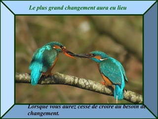 Le plus grand changement aura eu lieu Lorsque vous aurez cessé de croire au besoin de changement.   