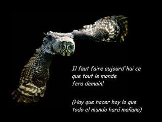 Il faut faire aujourd'hui ce que tout le monde fera demain! (Hay que hacer hoy lo que todo el mundo hará mañana) 