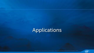 Copyright © 2015, Intel Corporation. All rights reserved. *Other names and brands may be claimed as the property of others.
Applications
 