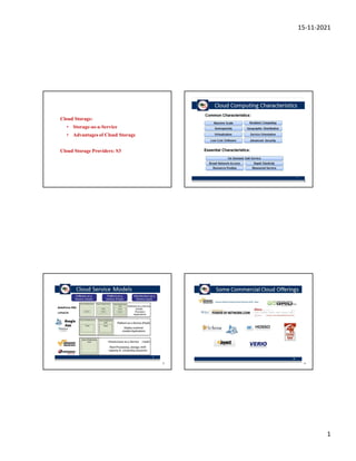 15-11-2021
1
Cloud Storage:
• Storage-as-a-Service
• Advantages of Cloud Storage
Cloud Storage Providers: S3
2
3 4
 