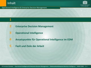 Operational Intelligence im Kontext des Enterprise Decision Managements - MKWI 2008