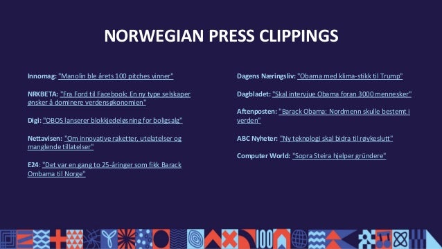 Oslo Innovation Week 18 Report
