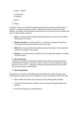 Comprehensive Introduction to Object Oriented Programming in C++ | PDF