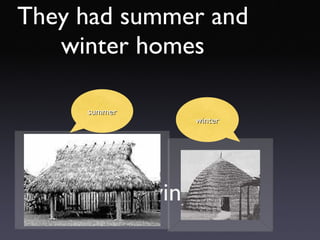 They had summer and winter homes They had summer and winter homes summer winter Summer Winter summer winter summer
