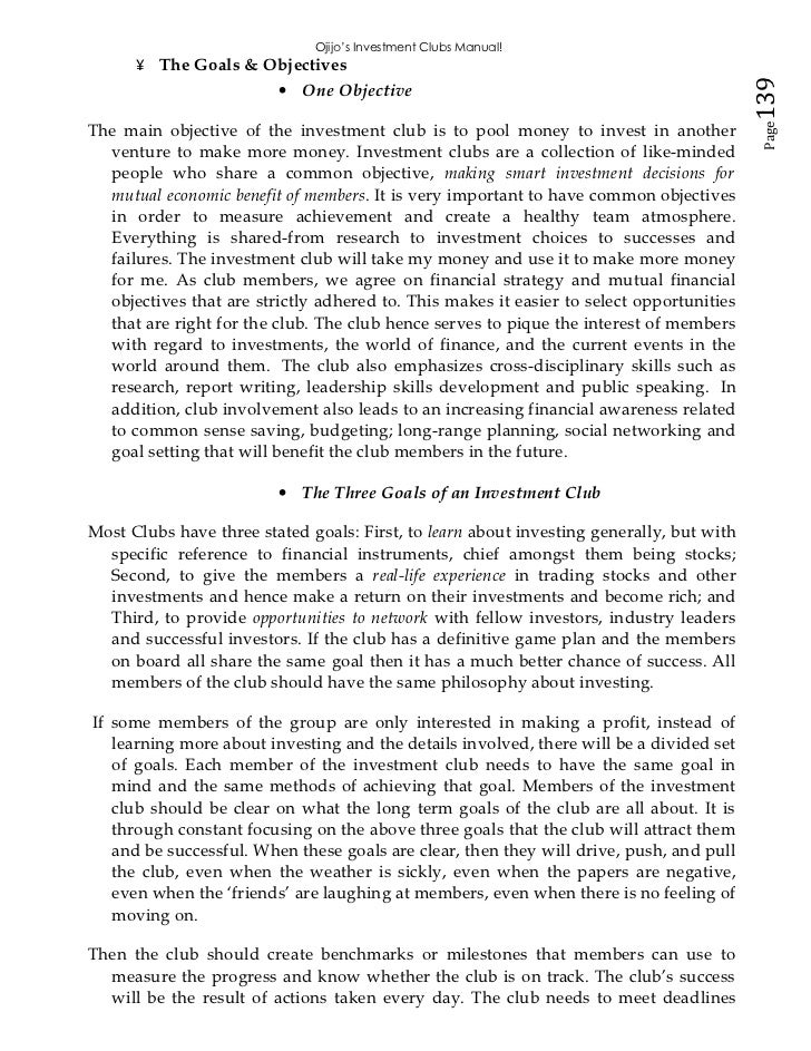 investment club operating agreement