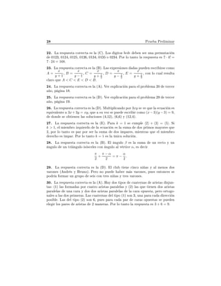 ¾ ÈÖÙ ÈÖ Ð Ñ Ò Ö
¾¾º Ä Ö ×ÔÙ ×Ø 
ÓÖÖ 
Ø × Ð ´ µº ÄÓ× ØÓ× bcde Ò × Ö ÙÒ Ô ÖÑÙØ 
 Ò
¼½¾¿¸ ¼½¾ ¸ ¼½¾ ¸ ¼½¾ ¸ ¼½¿ ¸ ¼½¿ Ó ¼¾¿ º ÈÓÖ ÐÓ Ø ÒØÓ Ð Ö ×ÔÙ ×Ø × 7 · 4! =
7 · 24 = 168º
¾¿º Ä Ö ×ÔÙ ×Ø 
ÓÖÖ 
Ø × Ð ´ µº Ä × ÜÔÖ × ÓÒ × × ÔÙ Ò ×
Ö Ö× 
ÓÑÓ
A =
x
y + 1
¸ B =
x
y − 1
¸ C =
x
y + 1
2
¸ D =
x
y − 1
2
¸ E =
x
y + 1
3
¸ 
ÓÒ ÐÓ 
Ù Ð Ö ×ÙÐØ

Ð ÖÓ ÕÙ A < C < E < D < Bº
¾ º Ä Ö ×ÔÙ ×Ø 
ÓÖÖ 
Ø × Ð ´ µº Î Ö ÜÔÐ 
 
 Ò Ô Ö Ð ÔÖÓ Ð Ñ ¾¼ Ø Ö
 Ö
Ó¸ Ô Ò ½ º
¾ º Ä Ö ×ÔÙ ×Ø 
ÓÖÖ 
Ø × Ð ´ µº Î Ö ÜÔÐ 
 
 Ò Ô Ö Ð ÔÖÓ Ð Ñ ¾ Ø Ö
 Ö
Ó¸ Ô Ò ½ º
¾ º Ä Ö ×ÔÙ ×Ø 
ÓÖÖ 
Ø × Ð ´ µº ÅÙÐØ ÔÐ 
 Ò Ó ÔÓÖ 3xy × Ú ÕÙ Ð 
Ù 
 Ò ×
ÕÙ Ú Ð ÒØ 3x+ 3y = xy¸ ÕÙ ×Ù Ú Þ × ÔÙ ×
Ö Ö 
ÓÑÓ (x− 3)(y − 3) = 9¸
ÓÒ × Ó Ø Ò Ò Ð × ×ÓÐÙ
 ÓÒ × ´ ¸½¾µ¸ ´ ¸ µ Ý ´½¾¸ µº
¾ º Ä Ö ×ÔÙ ×Ø 
ÓÖÖ 
Ø × Ð ´ µº È Ö k = 1 × 
ÙÑÔÐ 2 + 3 = 5 º Ë
k > 1¸ Ð Ñ Ñ ÖÓ ÞÕÙ Ö Ó Ð 
Ù 
 Ò × Ð ×ÙÑ Ó× ÔÖ ÑÓ× Ñ ÝÓÖ × ÕÙ
¾¸ ÔÓÖ ÐÓ Ø ÒØÓ × Ô Ö ÔÓÖ × Ö Ð ×ÙÑ Ó× ÑÔ Ö ×¸ Ñ ÒØÖ × ÕÙ Ð Ñ Ñ ÖÓ
Ö 
 Ó × ÑÔ Öº ÈÓÖ ÐÓ Ø ÒØÓ k = 1 × Ð Ò 
 ×ÓÐÙ
 Òº
¾ º Ä Ö ×ÔÙ ×Ø 
ÓÖÖ 
Ø × Ð ´ µº Ð Ò ÙÐÓ β × Ð ×ÙÑ ÙÒ Ö 
ØÓ Ý ÙÒ
Ò ÙÐÓ ÙÒ ØÖ Ò ÙÐÓ × ×
 Ð × 
ÓÒ Ò ÙÐÓ Ð Ú ÖØ 
 α¸ × 
 Ö
π
2
+
π − α
2
= π −
α
2
.
¾ º Ä Ö ×ÔÙ ×Ø 
ÓÖÖ 
Ø × Ð ´ µº Ð 
ÐÙ Ø Ò 
 Ò
Ó Ò × Ý Ð Ñ ÒÓ× Ó×
Ú ÖÓÒ × ´ Ò Ö × Ý ÖÙÒÓµº È ÖÓ ÒÓ ÔÙ Ö Ñ × Ú ÖÓÒ ×¸ ÔÙ × ÒØÓÒ
 × ×
ÔÓ Ö ÓÖÑ Ö ÙÒ ÖÙÔÓ × × 
ÓÒ ØÖ × Ò × Ý ØÖ × Ú ÖÓÒ ×º
¿¼º Ä Ö ×ÔÙ ×Ø 
ÓÖÖ 
Ø × Ð ´ µº À Ý Ó× Ø ÔÓ× 
Ù Ø ÖÒ × Ö ×Ø × × ÙÒ¹
Ø × ´½µ Ð × ÓÖÑ × ÔÓÖ 
Ù ØÖÓ Ö ×Ø × Ô Ö Ð Ð × Ý ´¾µ Ð × ÕÙ Ø Ò Ò Ó× Ö ×Ø ×
Ô Ö Ð Ð × ÙÒ 
 Ö Ý Ó× Ó× Ö ×Ø × Ô Ö Ð Ð × Ð 
 Ö ÓÔÙ ×Ø ¸ Ô ÖÓ ÓÖØÓ Ó¹
Ò Ð × Ð × Ó× ÔÖ Ñ Ö ×º Ä × 
Ù Ø ÖÒ × Ð Ø ÔÓ ´½µ ×ÓÒ ¿¸ ÙÒ Ô Ö 
 Ö 

 Ò
ÔÓ× Ð º Ä × Ð Ø ÔÓ ´¾µ ×ÓÒ ¸ ÔÙ × Ô Ö 
 Ô Ö 
 Ö × ÓÔÙ ×Ø × × ÔÙ Ò
Ð Ö ÐÓ× Ô Ö × Ö ×Ø × ¾ Ñ Ò Ö ×º ÈÓÖ ÐÓ Ø ÒØÓ Ð Ö ×ÔÙ ×Ø × 3 + 6 = 9º
 