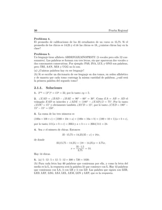 ¿¼ ÈÖÙ Ê ÓÒ Ð
ÈÖÓ Ð Ñ º
Ð ÔÖÓÑ Ó 
 Ð 
 
 ÓÒ × ÐÓ× ¿ ×ØÙ ÒØ × ÙÒ 
ÙÖ×Ó × ½ ¸ º Ë Ð
ÔÖÓÑ Ó ÐÓ× 
 
Ó× × ½ ¸¾ Ý Ð Ð × 
 
 × × ½ ¸ ú
Ù ÒØ × 
 
 × Ý Ò Ð

Ð ×
ÈÖÓ Ð Ñ º
ÍÒ Ð Ò Ù Ø Ò Ð ØÓ ÁÂÄÅÆÇÈÊËÌÍ ´ ÚÓ
 Ð × Ô ÖÓ × ÐÓ ½¾ 
ÓÒ¹
×ÓÒ ÒØ ×µº Ä × Ô Ð Ö × × ÓÖÑ Ò 
ÓÒ ØÖ × Ð ØÖ ×¸ × Ò ÕÙ Ô Ö Þ
 Ò Ó× ÚÓ
 Ð × Ó
Ó× 
ÓÒ×ÓÒ ÒØ × 
ÓÒ× 
ÙØ Ú ×º ÈÓÖ ÑÔÐÓ È Ë¸ ÁÆ ¸ ÄÍÄ Ý ÇÆÇ ×ÓÒ Ô Ð Ö ×¸
Ô ÖÓ ÌÊÁ¸ Æ¸ ÅÁ Ý Í ÒÓ ÐÓ ×ÓÒº
´ µ ú Ù ÒØ × Ô Ð Ö × Ý Ò × Ð Ò Ù
´ µ Ë × ×
Ö ÙÒ 

 ÓÒ Ö Ó × Ð Ò Ù Ò Ó× ØÓÑÓ×¸ Ò ÓÖ Ò Ð Ø 
Ó
Ý Ñ Ò Ö ÕÙ 
 ØÓÑÓ 
ÓÒØ Ò Ð Ñ ×Ñ 
 ÒØ Ô Ð Ö ×¸ ú
Ù Ð × Ö
Ð ÔÖ Ñ Ö Ô Ð Ö Ð × ÙÒ Ó ØÓÑÓ
¾º½º½º ËÓÐÙ
 ÓÒ ×
½º 2xy
= (2x
)y
= 15y
= 32¸ ÔÓÖ ÐÓ Ø ÒØÓ xy = 5º
¾º ∠EAD = ∠BAD − ∠BAE = 90◦
− 60◦
= 30◦
º ÓÑÓ EA = AB = AD Ð
ØÖ Ò ÙÐÓ EAD × × ×
 Ð × Ý ∠ADE = (180◦
− ∠EAD)/2 = 75◦
º ÈÓÖ ÐÓ Ø ÒØÓ
∠EDC = 15◦
Ý Ó Ú Ñ ÒØ Ø Ñ Ò ∠ECD = 15◦
¸ ÔÓÖ ÐÓ Ø ÒØÓ ∠CED = 180◦
−
15◦
− 15◦
= 150◦
º
¿º Ä ×ÙÑ ÐÓ× ØÖ × Ò Ñ ÖÓ× ×
(100a + 10b + c) + (100b + 10c + a) + (100c + 10a + b) = (100 + 10 + 1)(a + b + c),
ÔÓÖ ÐÓ Ø ÒØÓ 111(a + b + c) = 2664 Ý a + b + c = 2664/111 = 24º
º Ë x Ð Ò Ñ ÖÓ 
 
 ×º ÒØÓÒ
 ×
35 · 15,75 = 14,25(35 − x) + 18x,
ÓÒ
35(15,75 − 14,25) = (18 − 14,25)x = 3,75x,
x =
35 · 1,5
3,75
= 14.
À Ý ½ 
 
 ×º
º ´ µ 5 · 12 · 5 + 12 · 5 · 12 = 300 + 720 = 1020º
´ µ È Ö 
 Ð ØÖ Ý ¼ Ô Ð Ö × ÕÙ 
ÓÑ ÒÞ Ò ÔÓÖ ÐÐ ¸ Ý 
ÓÑÓ Ð Ð ØÖ Ð
Ñ Ó × Ð Ä¸ Ð Ö ×ÔÙ ×Ø × Ö Ð Ô Ð Ö ¿½ ÕÙ 
ÓÑ Ò
 
ÓÒ Äº À Ý ½¾ Ô Ð Ö ×
ÕÙ 
ÓÑ ÒÞ Ò 
ÓÒ Ä ¸ 
ÓÒ Ä Ý 
ÓÒ Ä º Ä × Ô Ð Ö ÕÙ × Ù Ò ×ÓÒ Ä ¸
Ä ¸ Ä ¸ Ä ¸ Ä Â¸ Ä Ä¸ Ä Å¸ Ä Æ Ý Ä È¸ ÕÙ × Ð Ö ×ÔÙ ×Ø º
 