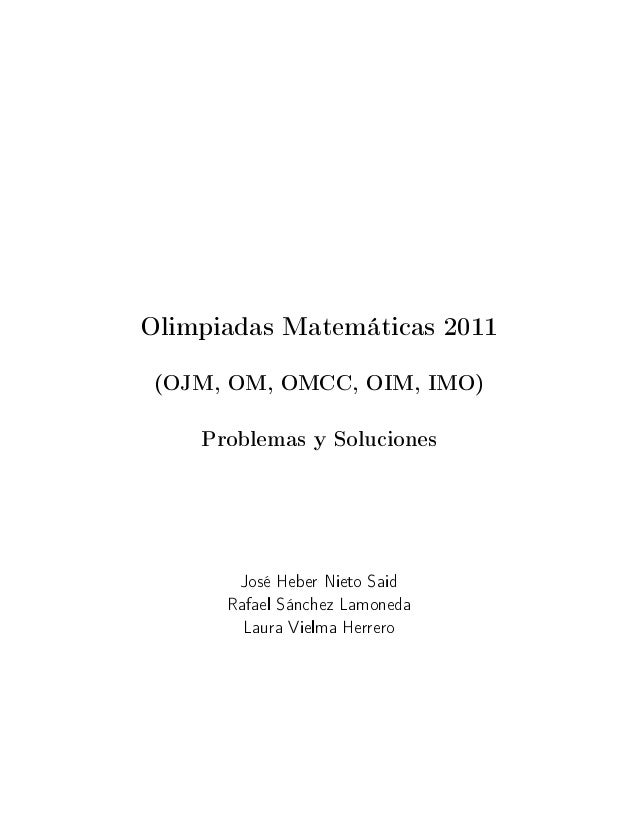 Ojm 2011 Problemas Y Soluciones