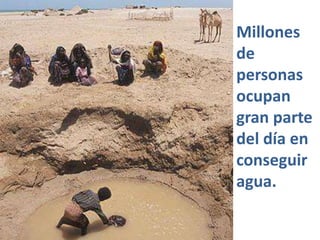 Millones
de
personas
ocupan
gran parte
del día en
conseguir
agua.
 
