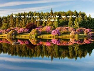 Não desistam quando ainda são capazes de um esforço a mais. 