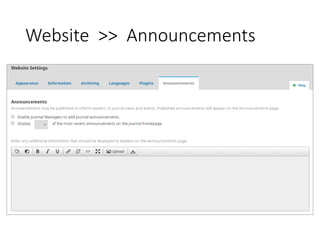 Website >> Announcements
 