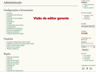 Visão de editor gerente

 