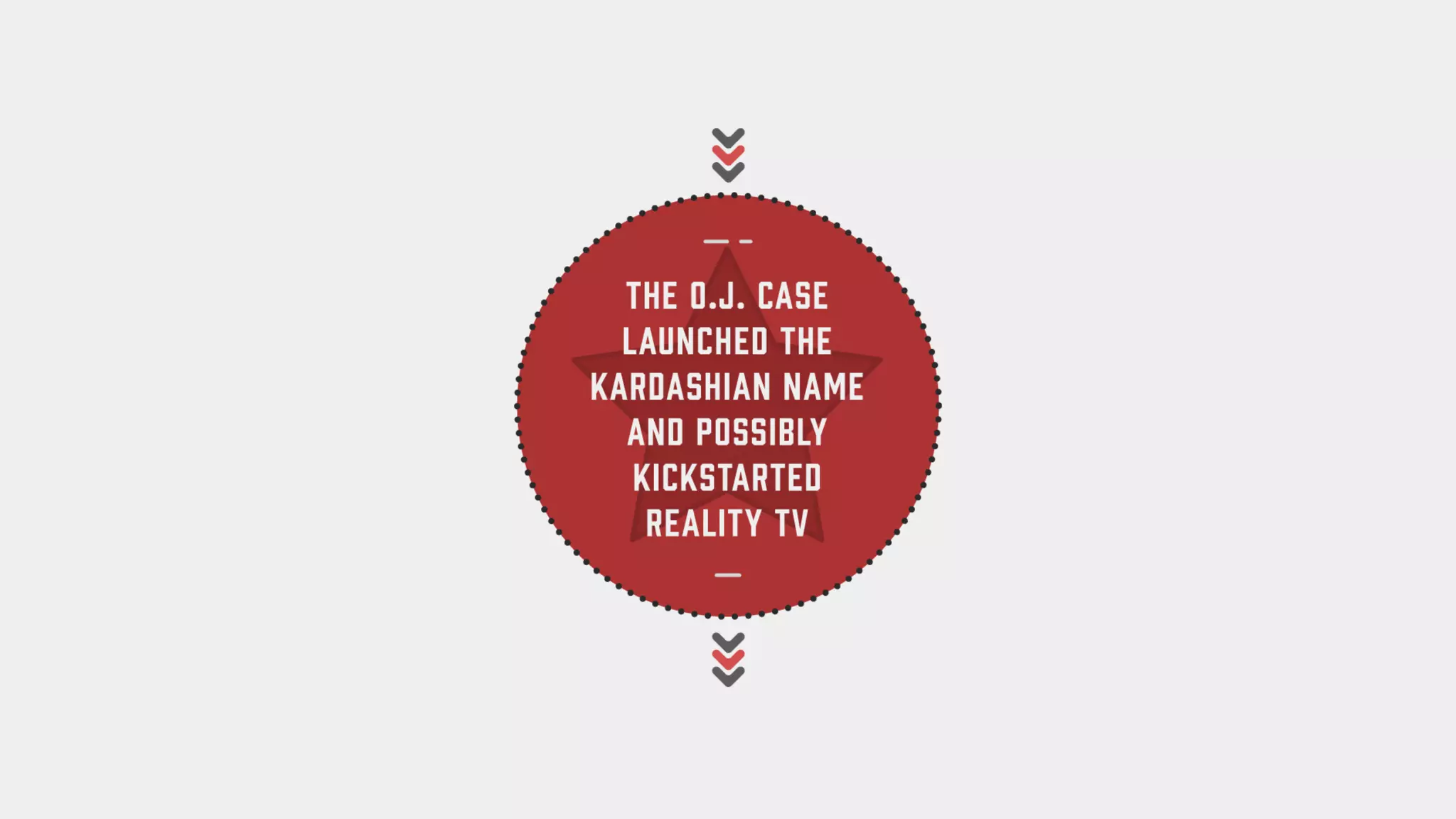The O.J. case launched the Kardashian name and possibly kickstarted reality TV.
 