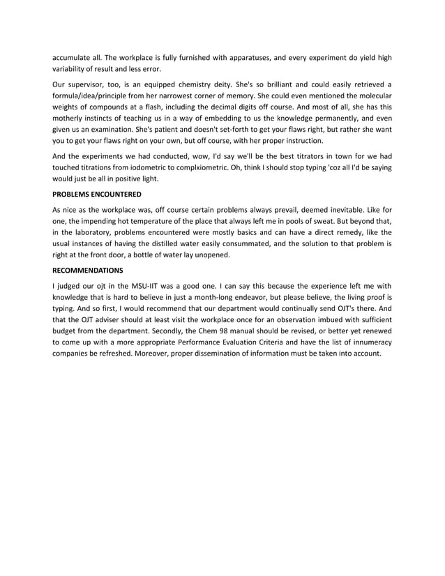 Ojt narrative report - an example | DOC | Professional School ...
