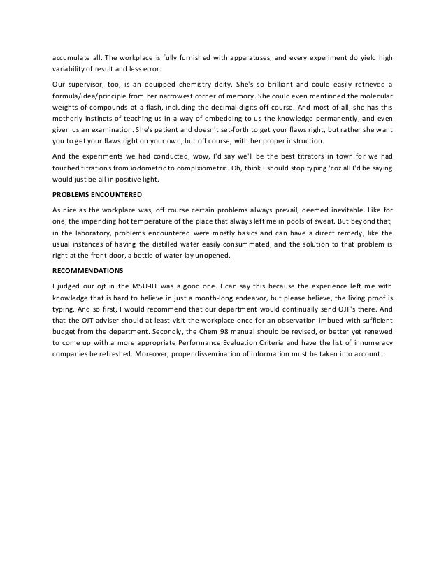 sle narrative report in science ojt narrative report an exle sle narrative report in science ojt narrative report an exle